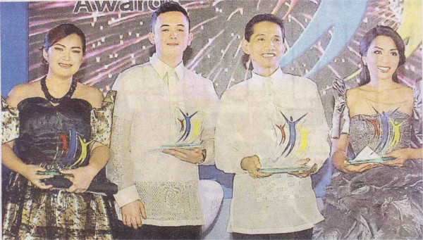 Top Mabuhay awardees: "Heart of the House" winner Ma. Elizabeth Nicole B. Chico, sales coordinator of Dusit Thani Hotel Manila; "Front of the House" winner Ramil C. Buena, Diamond Service Center coordinator of Diamond Hotel Philippines; "Supervisor" winner Jose Jessie C. Adalia, assistant manager for Sofitel's Spiral Restaurant; "Manager" winner Cynthia Esteban Sofitel's director of conference and events